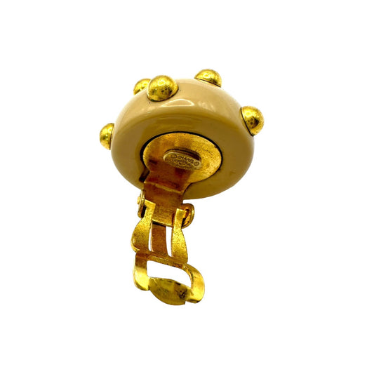 シャネル 00A ココマーク スタッズ イヤリング ベージュ ゴールド キャッチなし アクセサリー