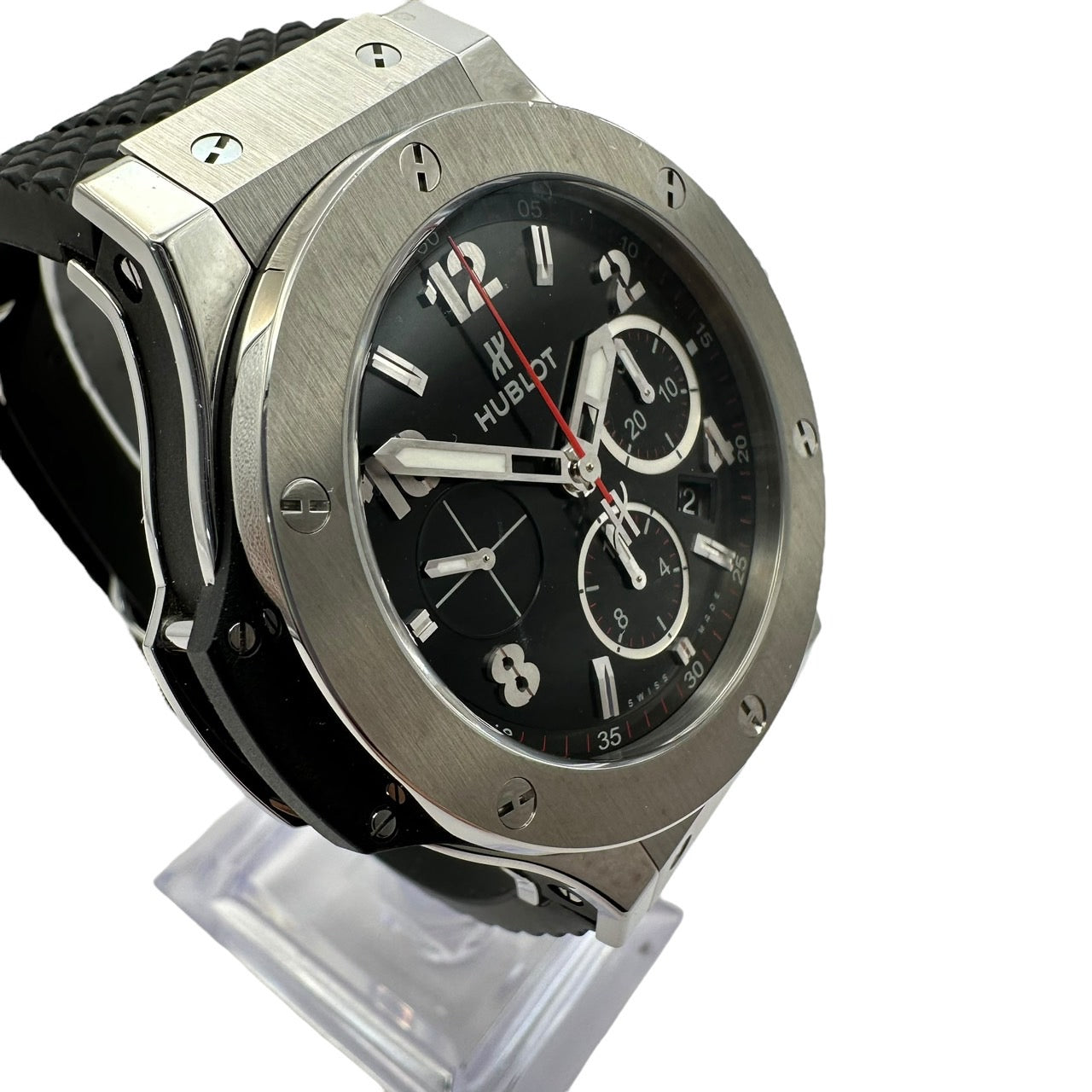 美品 HUBLOT ウブロ ビッグバン スチール 301.SX.130.RX ラバー 腕時計 自動巻き オートマチック AT ブラック 箱 ギャラ付き