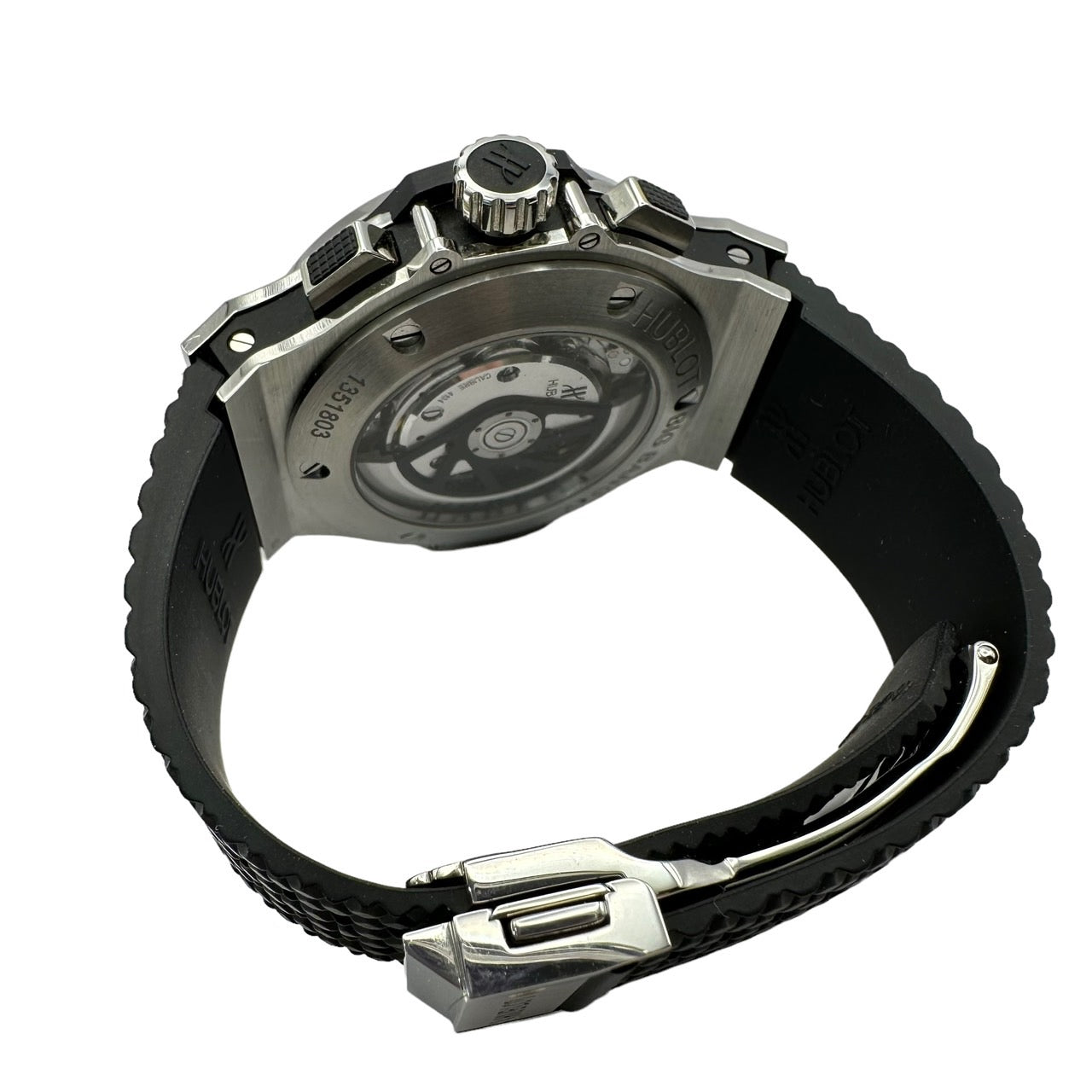 美品 HUBLOT ウブロ ビッグバン スチール 301.SX.130.RX ラバー 腕時計 自動巻き オートマチック AT ブラック 箱 ギャラ付き