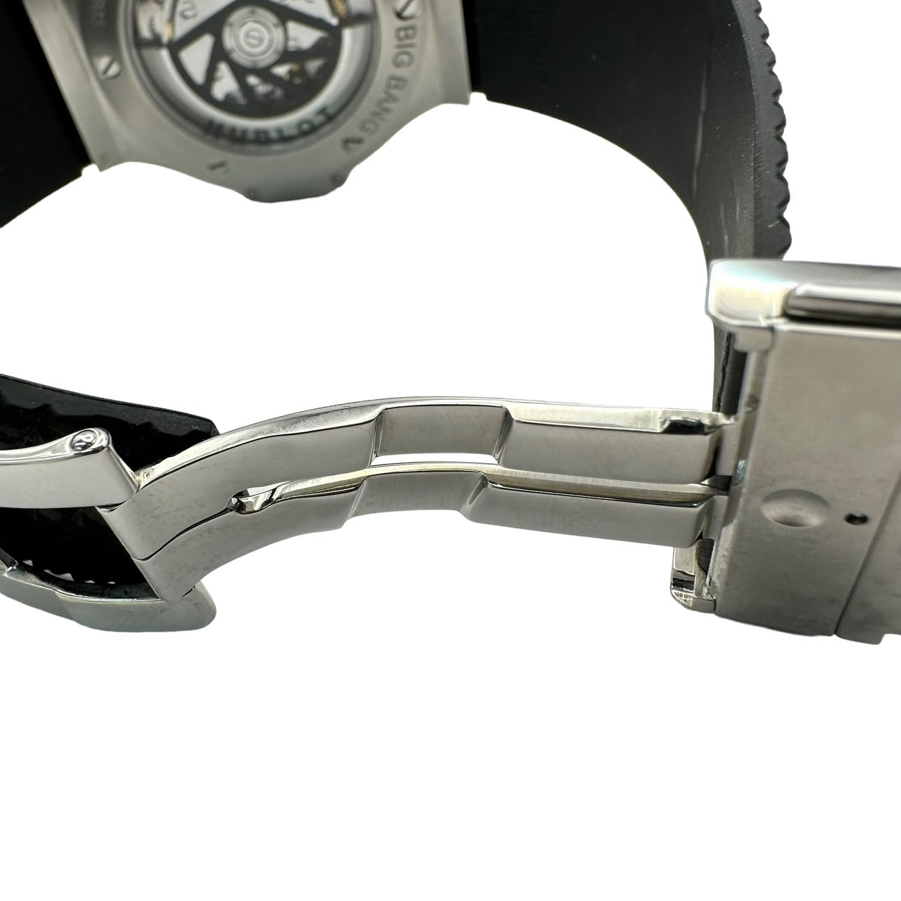 美品 HUBLOT ウブロ ビッグバン スチール 301.SX.130.RX ラバー 腕時計 自動巻き オートマチック AT ブラック 箱 ギャラ付き