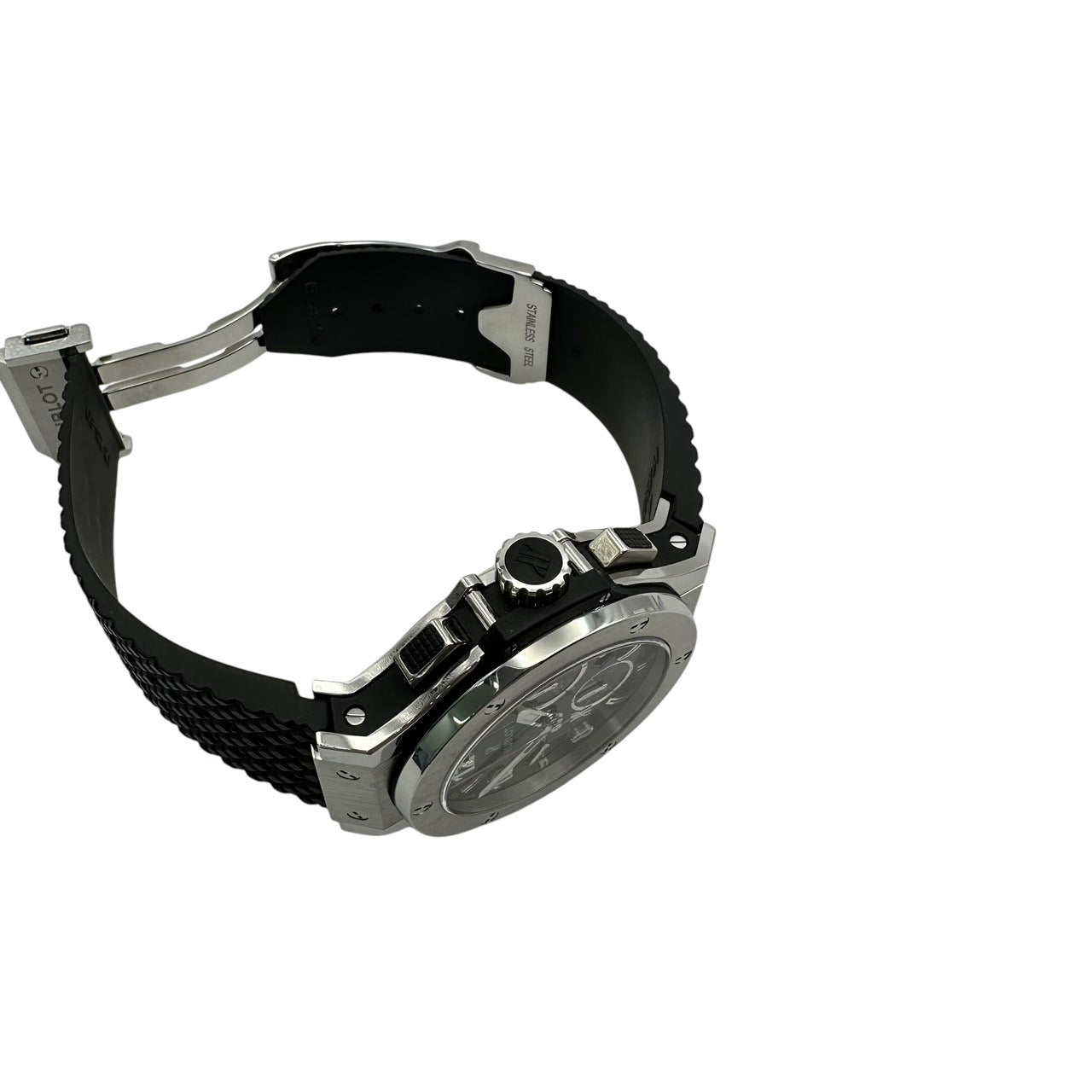 美品 HUBLOT ウブロ ビッグバン スチール 301.SX.130.RX ラバー 腕時計 自動巻き オートマチック AT ブラック 箱 ギャラ付き