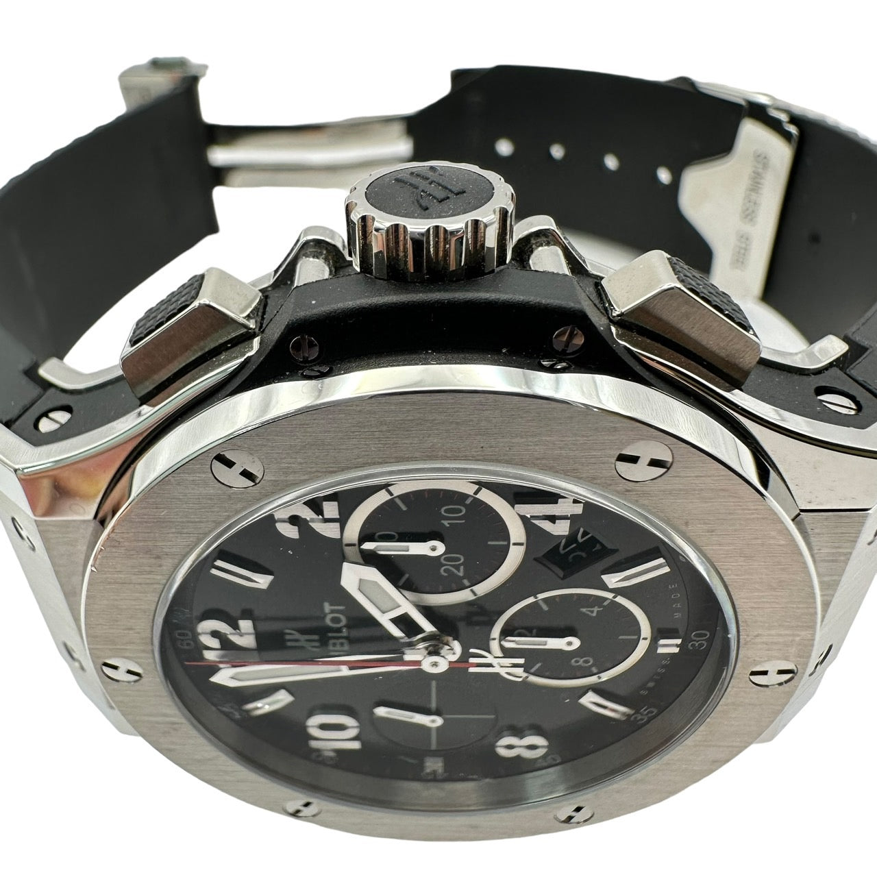 美品 HUBLOT ウブロ ビッグバン スチール 301.SX.130.RX ラバー 腕時計 自動巻き オートマチック AT ブラック 箱 ギャラ付き