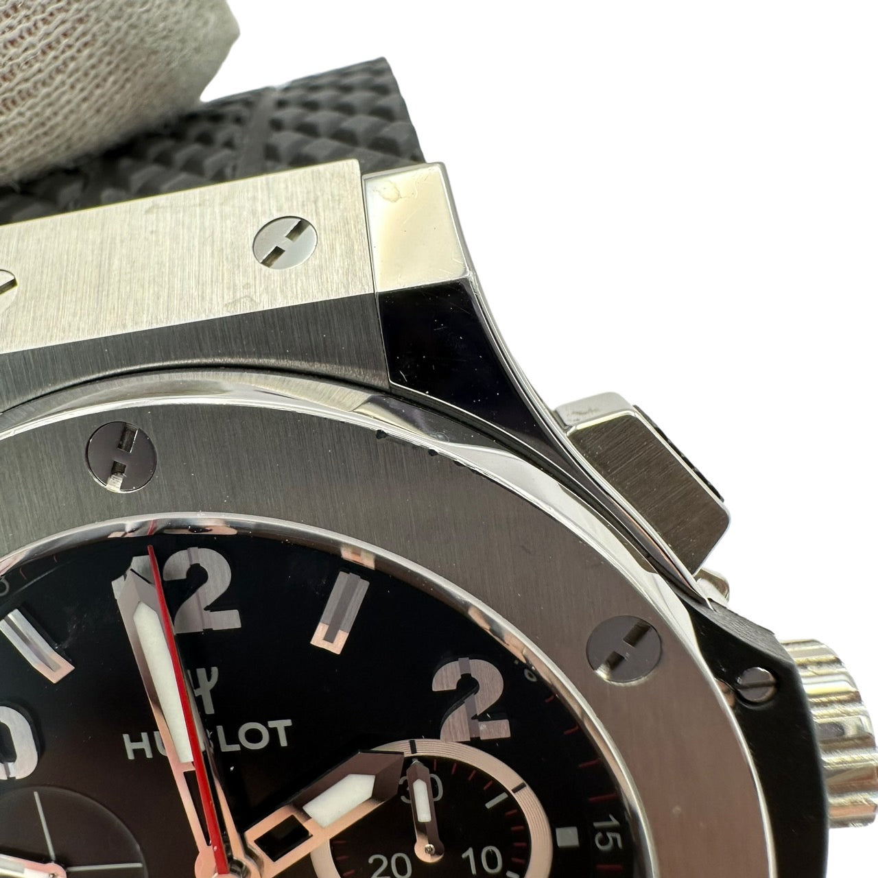 美品 HUBLOT ウブロ ビッグバン スチール 301.SX.130.RX ラバー 腕時計 自動巻き オートマチック AT ブラック 箱 ギャラ付き