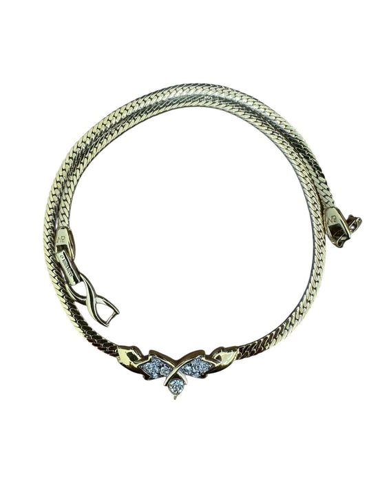 【NINA RICCI】ニナリッチ　ブレスレット　ゴールド　ラインストーン　アクセサリー